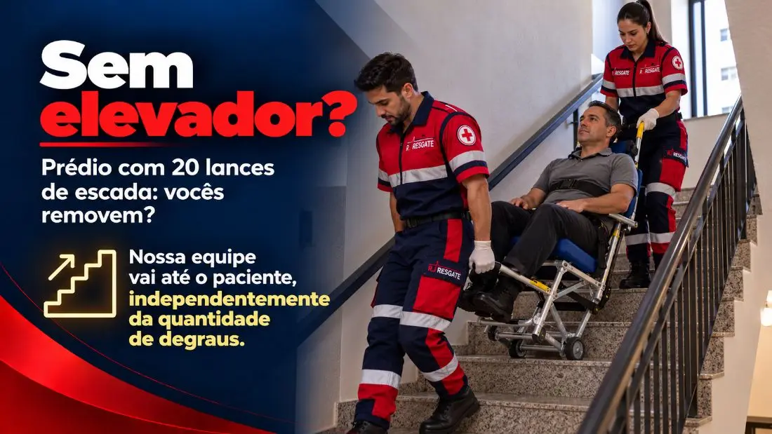 Sem elevador? Nossa equipe vai até o paciente, independentemente da quantidade de degraus
